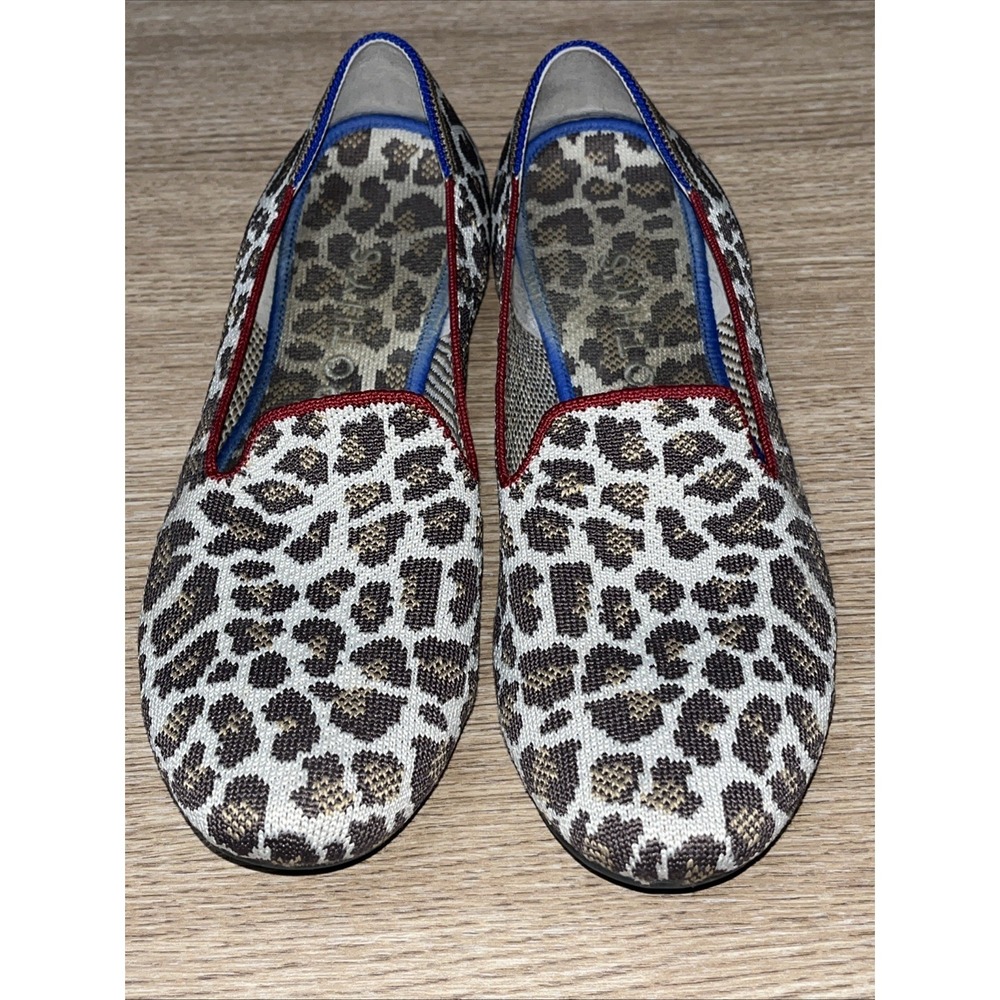 Rothy's Mocha Spot Loafer Flats Women's 10 Leopard Knit Slip On Retired Rare